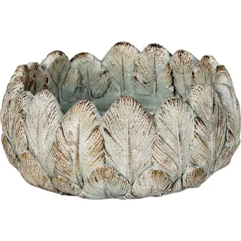 Květináč Clayre & Eef - Cementový květináč FEATHER HUG 6TE0369