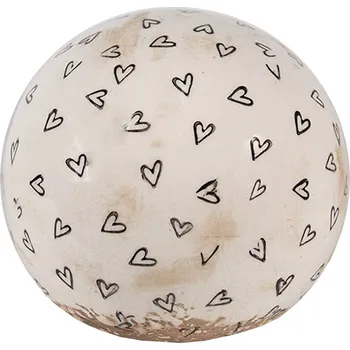 Clayre & Eef - Dekorativní keramická koule PLAYFUL HEARTS 6CE1657