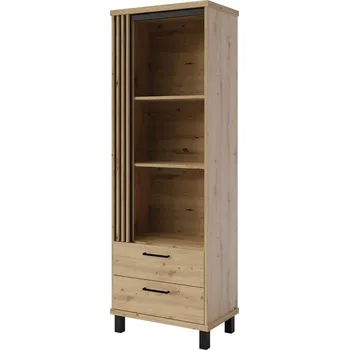 Knihovna Regál ND-4 Nadia bílá / černý mat, 67 cm