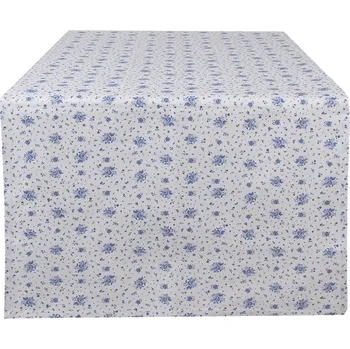 ubrus Clayre & Eef - Běhoun na stůl BLUE ROSE BLOOMING BRB64