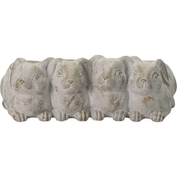 Květináč Clayre & Eef - Cementový květináč RABBITS 6TE0373