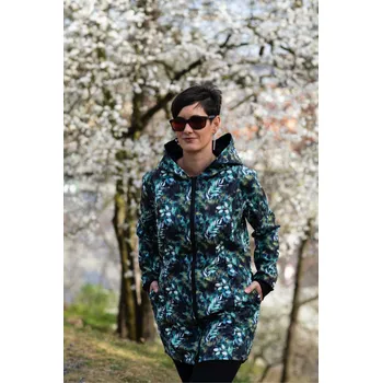 Dámský kabát Kabátek s rovným zapínáním - smaragdové listí Velikost: 38