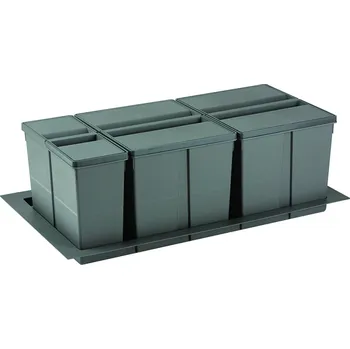 Odpadkový koš GOLLINUCCI Sorter 9XL System, 900 mm, 63 l, šedý