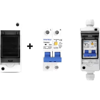 Jistič MXM Venkovní rozvodná krabice IP65 s proudovým chráničem (RCBO) pro fotovoltaiku