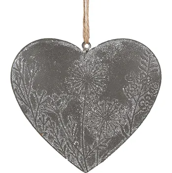 Clayre & Eef - Dekorativní kovové srdce 6Y5572