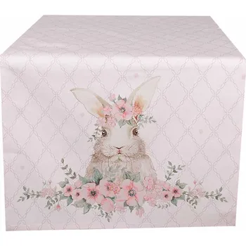 Clayre & Eef - Běhoun na stůl FLORAL EASTER BUNNY FEB64-1
