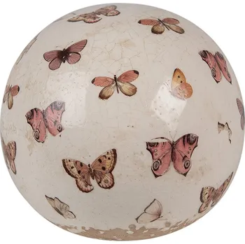 Clayre & Eef - Dekorativní keramická koule BUTTERFLY PARADISE 6CE1666L