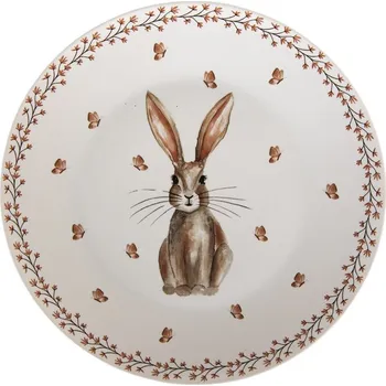 Stolování Clayre & Eef - Porcelánový jídelní talíř RUSTIC EASTER BUNNY REBFP