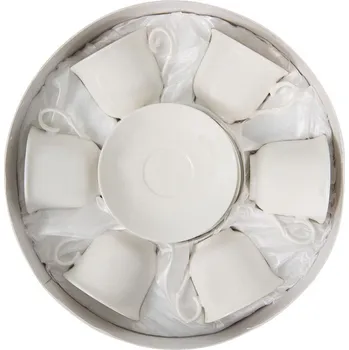 Clayre & Eef - Sada šesti porcelánových šálků s podšálky v krabičce 6CE1441