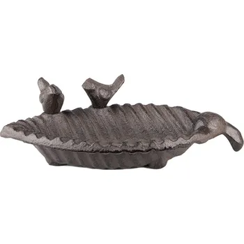 Krmítko pro ptáka Clayre & Eef - Kovové krmítko nebo pítko pro ptáčky LEAF 6Y5286