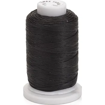 Dětské navlékací korálky Voskovaná polyesterová šňůra černá - Ø 1 mm , návin 70 m