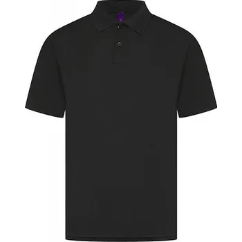 Pánské tričko Henbury Pánská polokošile Coolplus z piké úpletu Barva: Černá, Velikost: M W475