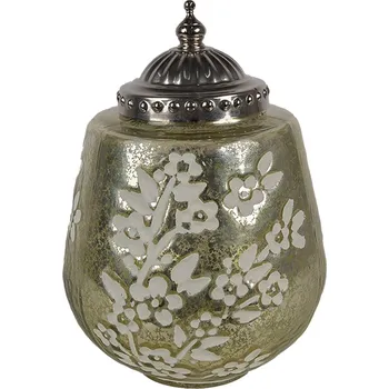 Svícen Clayre & Eef - Skleněná lucerna s LED osvětlením 6GL4596