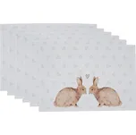 Clayre & Eef - Textilní prostírání BUNNIES IN LOVE - sada 6 kusů BSLC40