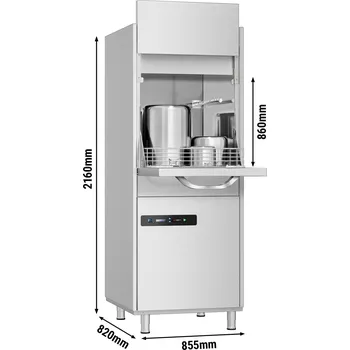 Myčka nádobí G.Gastro Myčka na hrnce 12,2 kW S čerpadlem mycího prostředku a přívodem oplachovacího prostředku (dvoustěnná)