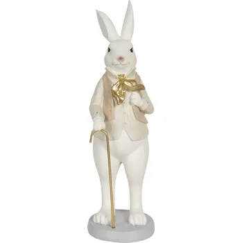 Clayre & Eef - Dekorativní figurka králíka s hůlkou 6PR3170