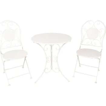 Zahradní sestava Clayre & Eef - Zahradní bistro set stolek a dvě židle 5Y0633