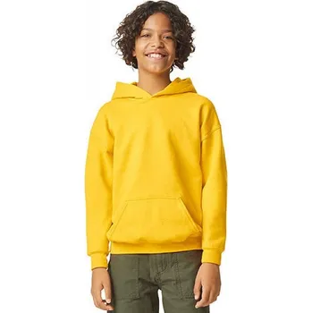 Chlapecká mikina Gildan Středně teplá dětská klokanka se spuštěnými rameny a fleecem uvnitř Barva: Žlutá, Velikost: 116/128 GSF500K