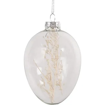 Velikonoční dekorace Clayre & Eef - Skleněné vajíčko k zavěšení 6GL4462