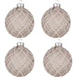 Clayre & Eef - Sada čtyř skleněných vánočních ozdob 6GL4158