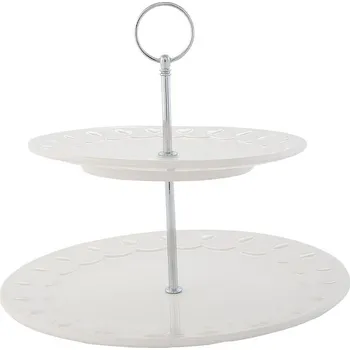 Clayre & Eef - Dvoupatrový keramický etažér ROMANTIC LOVE ROLET