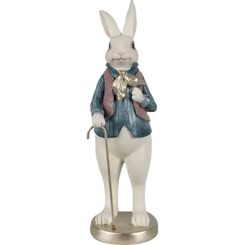 Clayre & Eef - Dekorativní figurka králíka s hůlkou 6PR4055