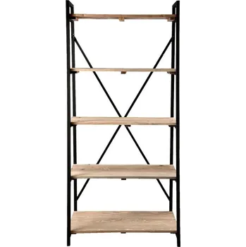 Knihovna Clayre & Eef - Kovový regál s dřevěnými policemi 5Y0368