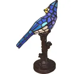 Clayre & Eef - Dekorativní stolní lampa Tiffany BIRD 5LL-6102BL