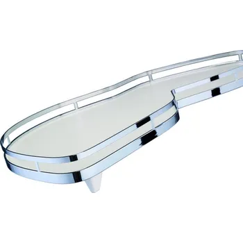 Nábytkové kování KESSEBÖHMER KES 233046 LeMans II koše ARENA style 450mm levý - bílé dno/reling chrom