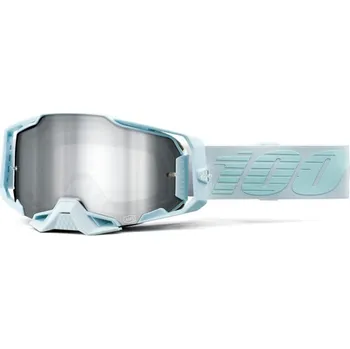 Motocyklové brýle ARMEGA 100% brýle FARGO, stříbrné plexi