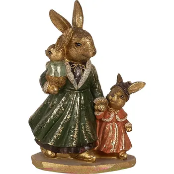 Clayre & Eef - Dekorativní figurka králičí mamky s dětmi 6PR4113