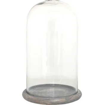 Clayre & Eef - Skleněný poklop s dřevěnou podstavou 6GL3536