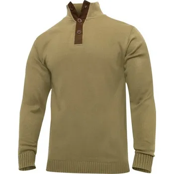 Dámský svetr ROTHCO Svetr 3 knoflíky KHAKI XXL KHAKI - PÍSKOVÁ
