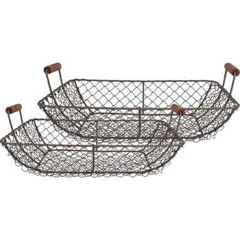 Úložný box Clayre & Eef - Sada dvou kovových košíků 6Y5543