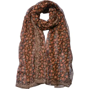 Šátek Clayre & Eef - Šátek BROWN RED FLOWERS JZSC0722CH