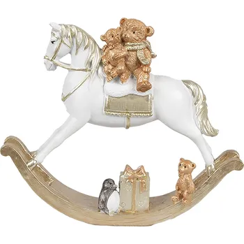 Bytová dekorace Clayre & Eef - Dekorativní figurka houpacího koníka s medvídky 6PR4921GG