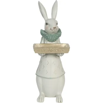Bytová dekorace Clayre & Eef - Dekorativní figurka králičího mládence s mísou 6PR3155
