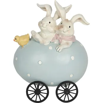 Clayre & Eef - Dekorativní figurka králíčků na vyjížďce 6PR3194