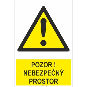 POZOR ! Nebezpečný prostor plast 3 mm 600x400mm