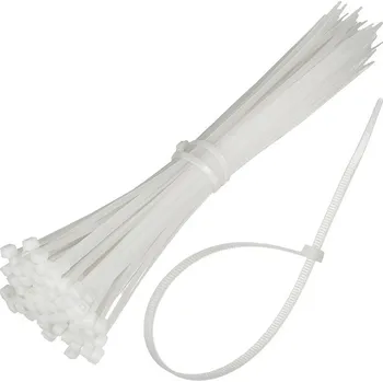 Stahovací páska Licent CT76400 Stahovací pásky, bílé 400x7,6mm 100 ks