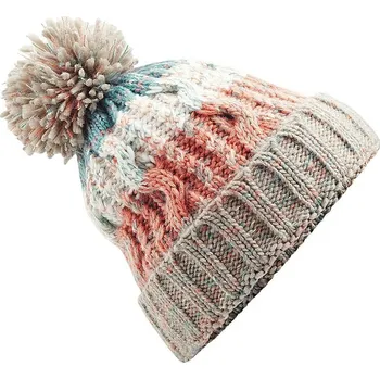 Čepice Beechfield Barevná pletená čepice s bambulí a copánkovým vzorem Barva: bílá mléčná