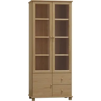 Knihovna Policový regál - vitrína z masivu borovice 101 80/190/42 cm