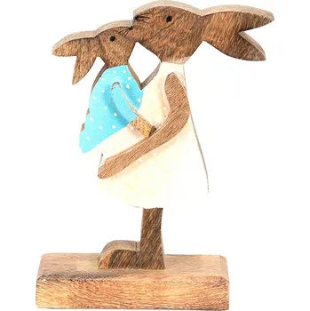 Clayre & Eef - Dekorativní figurka zaječí mamky se zajíčkem 6H2152