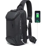 BANGE batoh přes rameno s USB + zámek NURAY Černý 10L Bange BG7082s2