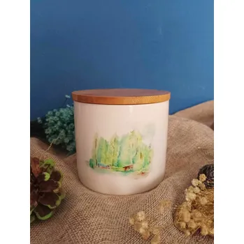 Dóza na potraviny Keramická dóza - bambus víčko Motiv: Krajina Výběr motivů