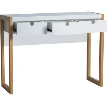 Konferenční stolek Bílý konzolový stolek z masivu Marckeric Quare