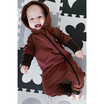 Kojenecký overall Kulišárny Teplákový overal rostoucí BROWN VELIKOST: 74