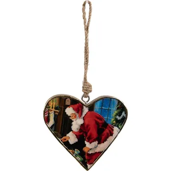 Vánoční ozdoba Clayre & Eef - Vánoční dřevěná ozdoba HEART 6H2386L
