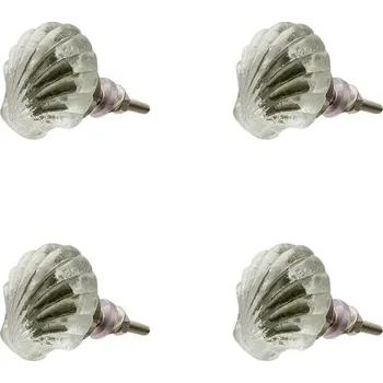 Vánoční ozdoba Clayre & Eef - Sada čtyř skleněných úchytek SHELL 64863