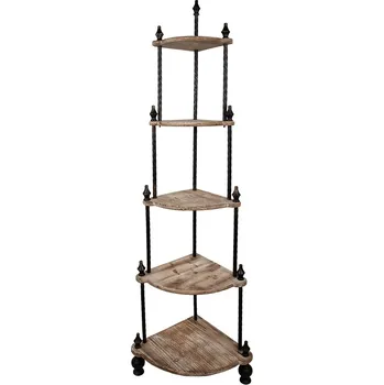 regál Clayre & Eef - Dřevěn rohový regál 65763